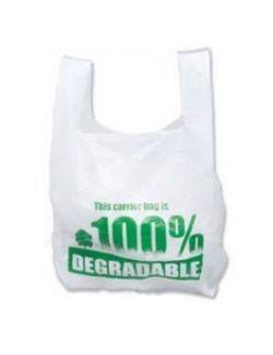 Degradable White Vest Carrier Bags