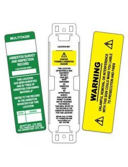 Asbestos Tag - Asbestos Free Area (Pack 10)